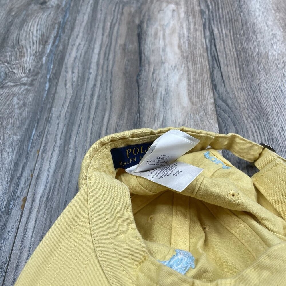 Ralph Lauren Polo Kids Boys Youth Hat Cap Strap Back Yellow Blue Big Pony 8-20 - Picture 8 of 11